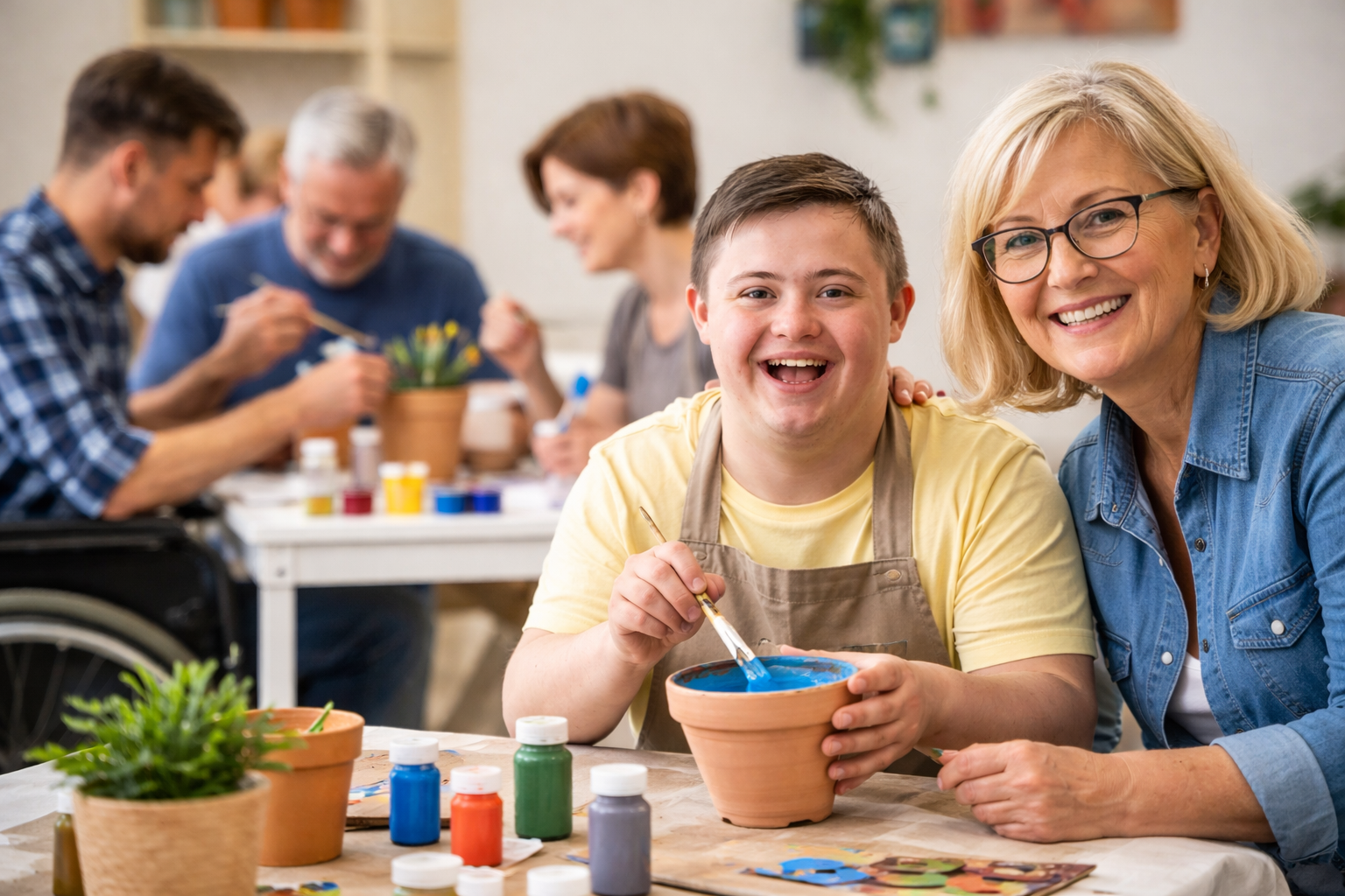 mężczyzna na wózku pracuje przy komputerze